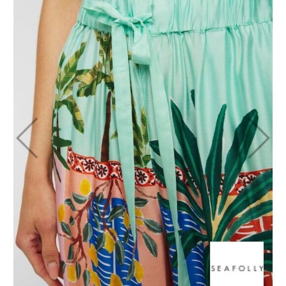 Seafolly On Vacation Silk Pant size Medium Cat Lovers - Picture 4 of 13